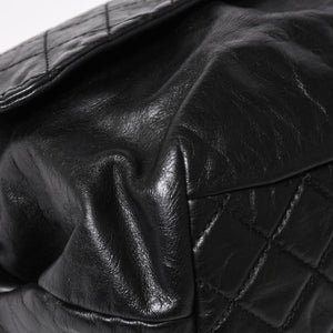 極美品 CHANEL シャネル Sフラップ Wチェーンショルダーバッグ 18番台 ココマーク カーフスキン ブラック シルバー金具 中古 4a005240