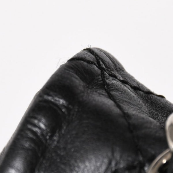 極美品 CHANEL シャネル Sフラップ Wチェーンショルダーバッグ 18番台 ココマーク カーフスキン ブラック シルバー金具 中古 4a005240