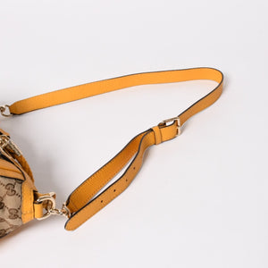 極美品 GUCCI グッチ 2WAY ショルダー ハンドバッグ 232300 GGキャンバス バンブー ベラ レザー ベージュ 中古 4a005098