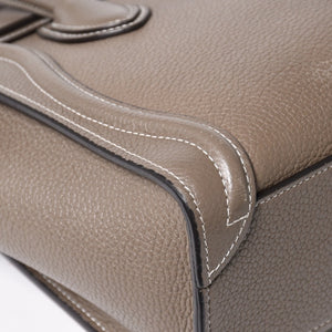CELINE セリーヌ ラゲージ ナノ 2WAY ハンドバッグ ショルダーバッグ エディ期 グレー シルバー金具 美品 中古 4a004860