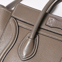 Load image into Gallery viewer, CELINE セリーヌ ラゲージ ナノ 2WAY ハンドバッグ ショルダーバッグ エディ期 グレー シルバー金具 美品 中古 4a004860