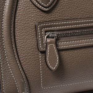 CELINE セリーヌ ラゲージ ナノ 2WAY ハンドバッグ ショルダーバッグ エディ期 グレー シルバー金具 美品 中古 4a004860