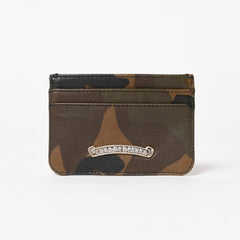 新品未使用 CHROME HEARTS クロムハーツ DOUBLE SIDE ダブルサイド カードケース スクロールラベルロゴ 迷彩 シルバー925 レザー 中古 4a005177