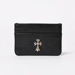 新品未使用 CHROME HEARTS クロムハーツ DOUBLE SIDE ダブルサイド タイニー クロス カードケース シルバー925 中古 4a005185