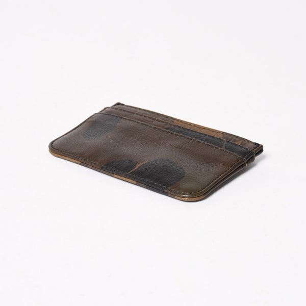 新品未使用 CHROME HEARTS クロムハーツ DOUBLE SIDE ダブルサイド カードケース スクロールラベルロゴ 迷彩 シルバー925 レザー 中古 4a005177