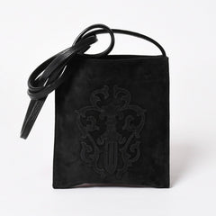 Very Good Condition CHROME HEARTS Square Pocket Vine Dagger Shoulder Bag Suede Used 4a005201