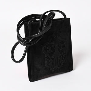 Very Good Condition CHROME HEARTS Square Pocket Vine Dagger Shoulder Bag Suede Used 4a005201