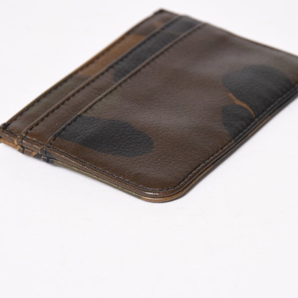 新品未使用 CHROME HEARTS クロムハーツ DOUBLE SIDE ダブルサイド カードケース スクロールラベルロゴ 迷彩 シルバー925 レザー 中古 4a005177