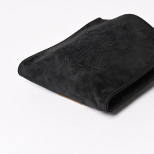 Very Good Condition CHROME HEARTS Square Pocket Vine Dagger Shoulder Bag Suede Used 4a005201