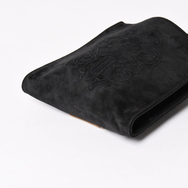 Very Good Condition CHROME HEARTS Square Pocket Vine Dagger Shoulder Bag Suede Used 4a005201