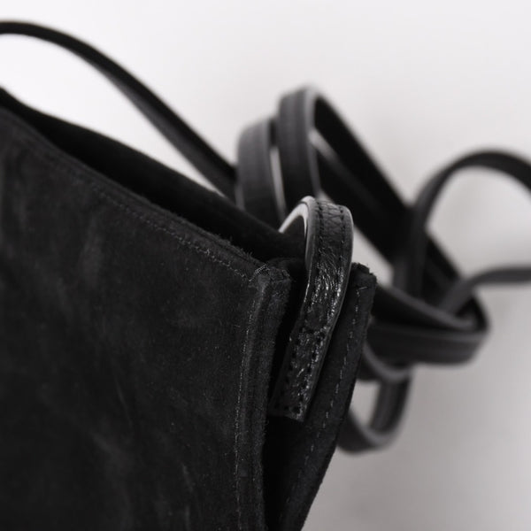 Very Good Condition CHROME HEARTS Square Pocket Vine Dagger Shoulder Bag Suede Used 4a005201