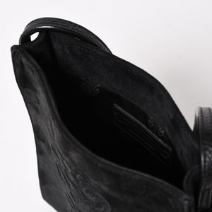 Very Good Condition CHROME HEARTS Square Pocket Vine Dagger Shoulder Bag Suede Used 4a005201