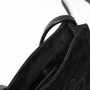 Very Good Condition CHROME HEARTS Square Pocket Vine Dagger Shoulder Bag Suede Used 4a005201