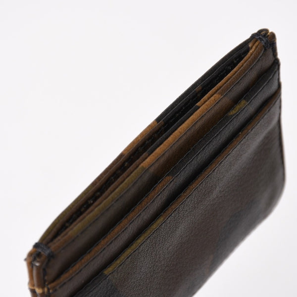 新品未使用 CHROME HEARTS クロムハーツ DOUBLE SIDE ダブルサイド カードケース スクロールラベルロゴ 迷彩 シルバー925 レザー 中古 4a005177
