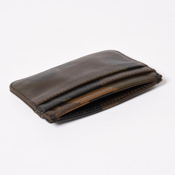 新品未使用 CHROME HEARTS クロムハーツ DOUBLE SIDE ダブルサイド カードケース スクロールラベルロゴ 迷彩 シルバー925 レザー 中古 4a005177