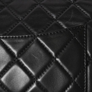 CHANEL CHANEL 2.55 Roll Clutch Bag No. 14 Coco Mark Lambskin Black Ruthenium Hardware Good Condition Used 4a005113
