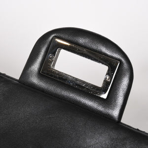 CHANEL CHANEL 2.55 Roll Clutch Bag No. 14 Coco Mark Lambskin Black Ruthenium Hardware Good Condition Used 4a005113