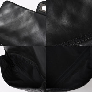 CHANEL CHANEL 2.55 Roll Clutch Bag No. 14 Coco Mark Lambskin Black Ruthenium Hardware Good Condition Used 4a005113