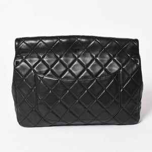 CHANEL CHANEL 2.55 Roll Clutch Bag No. 14 Coco Mark Lambskin Black Ruthenium Hardware Good Condition Used 4a005113
