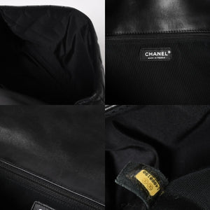 CHANEL CHANEL 2.55 Roll Clutch Bag No. 14 Coco Mark Lambskin Black Ruthenium Hardware Good Condition Used 4a005113