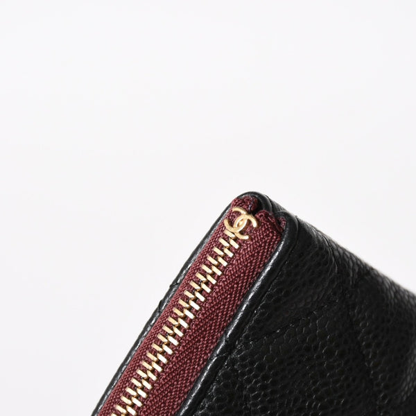 Very Good Condition CHANEL Classic Large Pouch A82552 25th Series Coco Mark Caviar Skin Black Used 4a005114