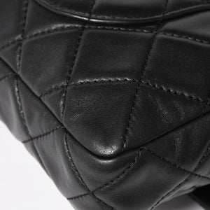 CHANEL CHANEL 2.55 Roll Clutch Bag No. 14 Coco Mark Lambskin Black Ruthenium Hardware Good Condition Used 4a005113