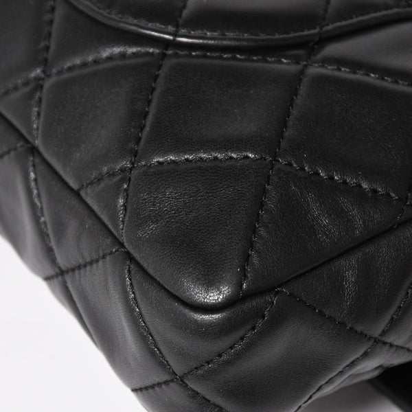 CHANEL CHANEL 2.55 Roll Clutch Bag No. 14 Coco Mark Lambskin Black Ruthenium Hardware Good Condition Used 4a005113