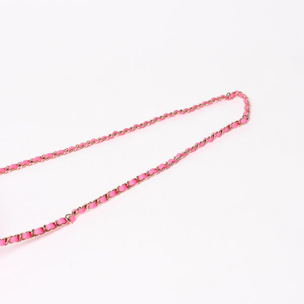 Very Good Condition CHANEL Vanity Chain Shoulder Bag Random Number Coco Mark Patent Leather Pink Gold Hardware Used 4a005084