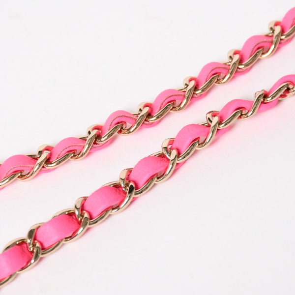 Very Good Condition CHANEL Vanity Chain Shoulder Bag Random Number Coco Mark Patent Leather Pink Gold Hardware Used 4a005084
