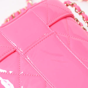Very Good Condition CHANEL Vanity Chain Shoulder Bag Random Number Coco Mark Patent Leather Pink Gold Hardware Used 4a005084