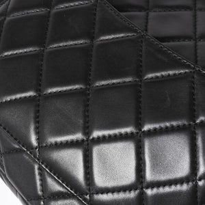 CHANEL CHANEL 2.55 Roll Clutch Bag No. 14 Coco Mark Lambskin Black Ruthenium Hardware Good Condition Used 4a005113