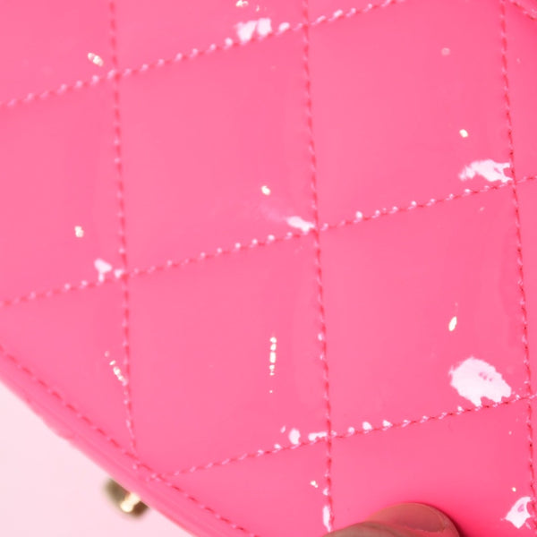 Very Good Condition CHANEL Vanity Chain Shoulder Bag Random Number Coco Mark Patent Leather Pink Gold Hardware Used 4a005084