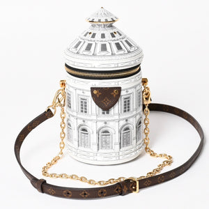 新品同様品 LOUIS VUITTON ルイヴィトン 2WAY ショルダーバッグ M59143 フォルナセッティ モノグラム カンヌ パテントレザー ホワイト グレー 中古 4a005115