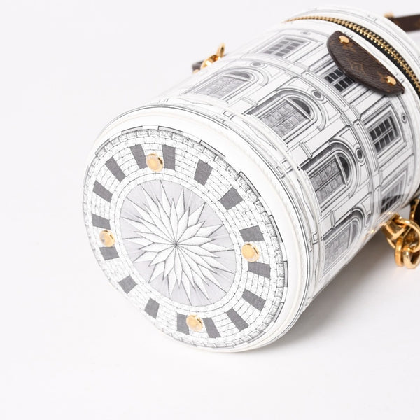 新品同様品 LOUIS VUITTON ルイヴィトン 2WAY ショルダーバッグ M59143 フォルナセッティ モノグラム カンヌ パテントレザー ホワイト グレー 中古 4a005115