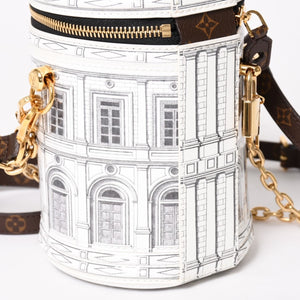 新品同様品 LOUIS VUITTON ルイヴィトン 2WAY ショルダーバッグ M59143 フォルナセッティ モノグラム カンヌ パテントレザー ホワイト グレー 中古 4a005115