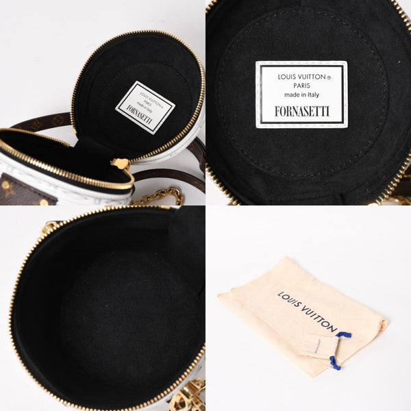 新品同様品 LOUIS VUITTON ルイヴィトン 2WAY ショルダーバッグ M59143 フォルナセッティ モノグラム カンヌ パテントレザー ホワイト グレー 中古 4a005115