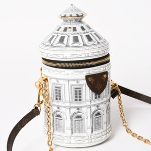 新品同様品 LOUIS VUITTON ルイヴィトン 2WAY ショルダーバッグ M59143 フォルナセッティ モノグラム カンヌ パテントレザー ホワイト グレー 中古 4a005115
