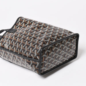 極美品 GOYARD ゴヤール アンジュ ミニ トートバッグ ハンドバッグ ポーチ PVC レザー ブラック ブラウン 中古 4a005117