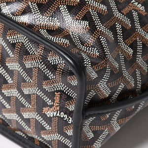 極美品 GOYARD ゴヤール アンジュ ミニ トートバッグ ハンドバッグ ポーチ PVC レザー ブラック ブラウン 中古 4a005117