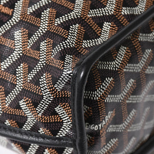 極美品 GOYARD ゴヤール アンジュ ミニ トートバッグ ハンドバッグ ポーチ PVC レザー ブラック ブラウン 中古 4a005117