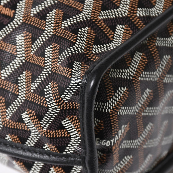 極美品 GOYARD ゴヤール アンジュ ミニ トートバッグ ハンドバッグ ポーチ PVC レザー ブラック ブラウン 中古 4a005117