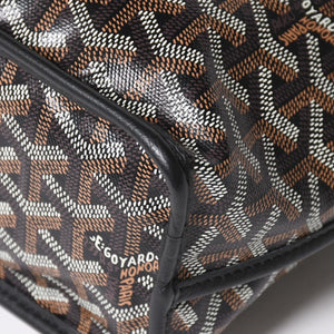 極美品 GOYARD ゴヤール アンジュ ミニ トートバッグ ハンドバッグ ポーチ PVC レザー ブラック ブラウン 中古 4a005117