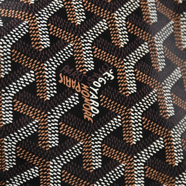 極美品 GOYARD ゴヤール アンジュ ミニ トートバッグ ハンドバッグ ポーチ PVC レザー ブラック ブラウン 中古 4a005117