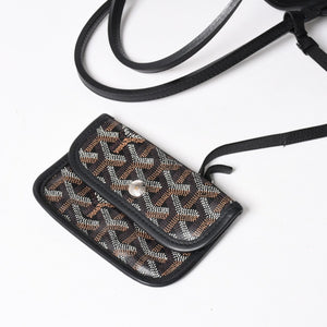 極美品 GOYARD ゴヤール アンジュ ミニ トートバッグ ハンドバッグ ポーチ PVC レザー ブラック ブラウン 中古 4a005117