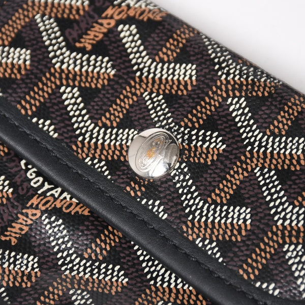 極美品 GOYARD ゴヤール アンジュ ミニ トートバッグ ハンドバッグ ポーチ PVC レザー ブラック ブラウン 中古 4a005117