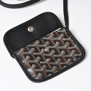 極美品 GOYARD ゴヤール アンジュ ミニ トートバッグ ハンドバッグ ポーチ PVC レザー ブラック ブラウン 中古 4a005117