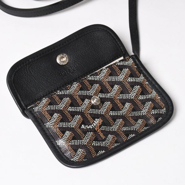 極美品 GOYARD ゴヤール アンジュ ミニ トートバッグ ハンドバッグ ポーチ PVC レザー ブラック ブラウン 中古 4a005117