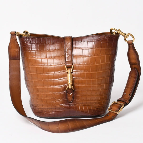 Very good condition GUCCI Shoulder bag Bucket bag Crossbody bag New Jackie Brown 380579 Gold hardware Rare Used 4a004854