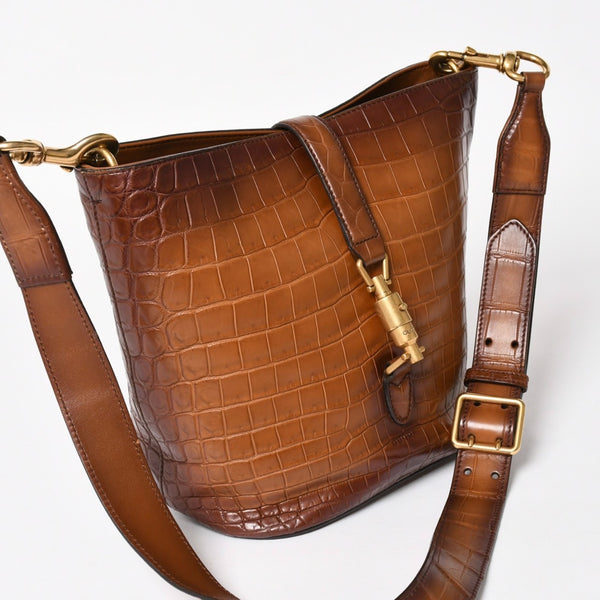 Very good condition GUCCI Shoulder bag Bucket bag Crossbody bag New Jackie Brown 380579 Gold hardware Rare Used 4a004854