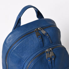 Load image into Gallery viewer, LOUIS VUITTON ルイヴィトン ミカエル バックパック N41353 ダミエアンフィニ ネプテューヌ ブルー 型押しレザー リュックサック BA0134 メタル金具 良品 中古 4a005096